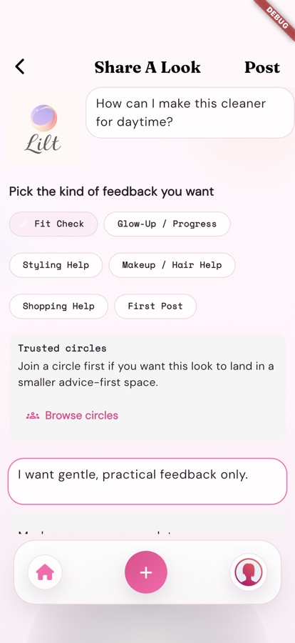 Lilt share post composer